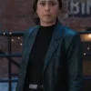 Rosa Salazar Film Play Dirty 2025 Zen Leather Black Trench Coat