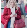 Rose Reid Film Christmas On Every Page 2025 Rosemary Red Wool Coat