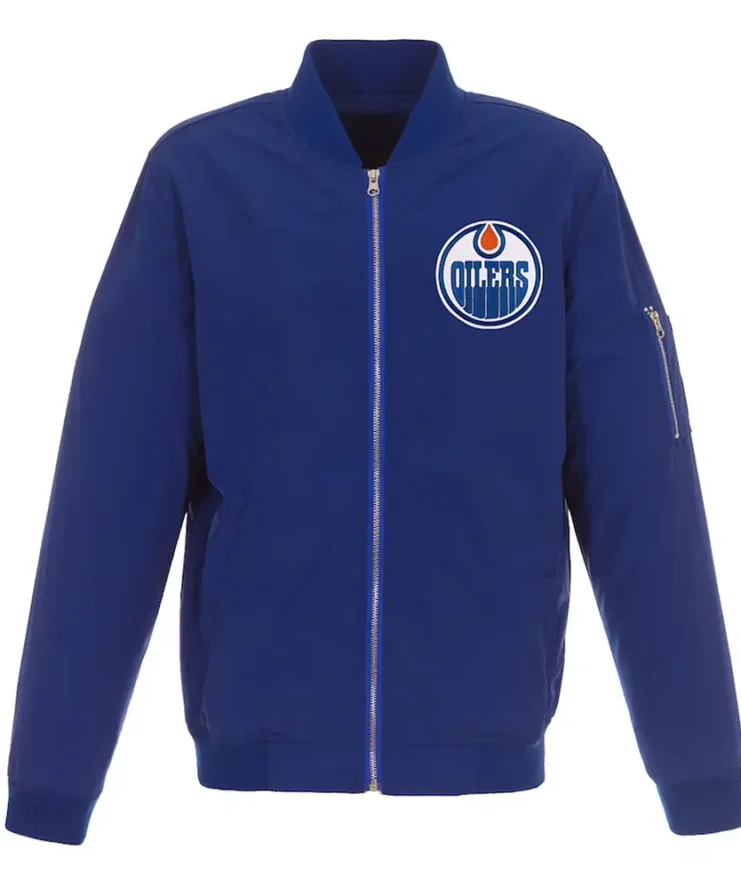 Royal Edmonton Oilers Nylon Lightweight Bomber Jacket