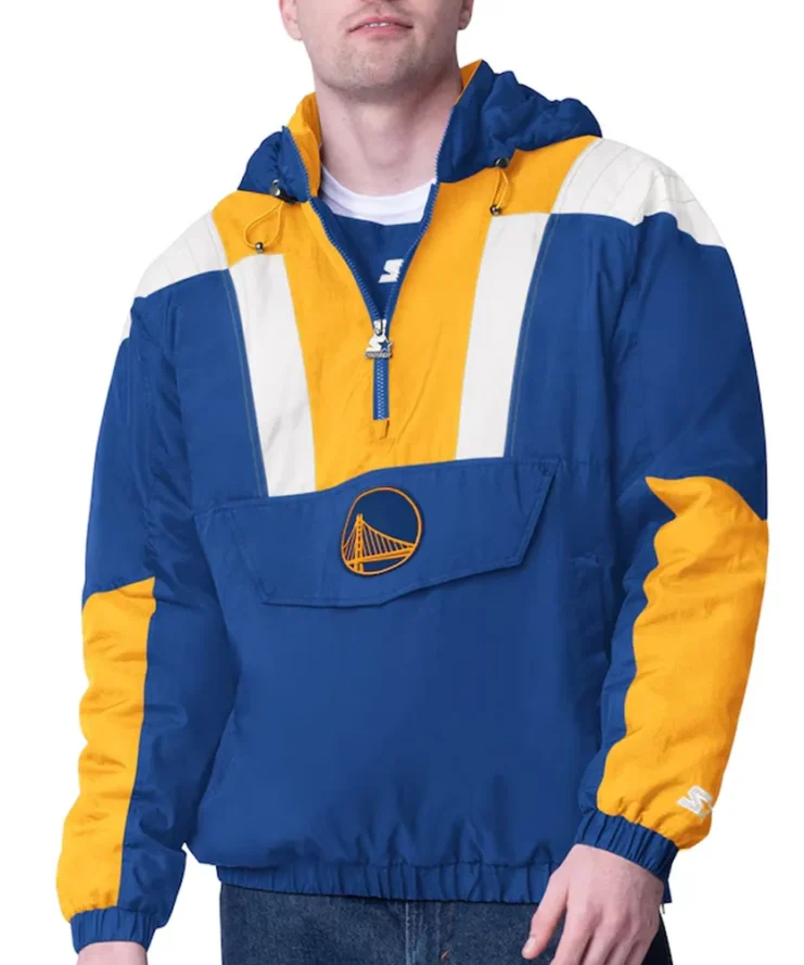 Royal Gold Golden State Warriors Charger Half Zip Pullover Jacket