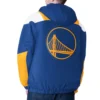 Royal Gold Golden State Warriors Charger Half Zip Pullover Jacket Back