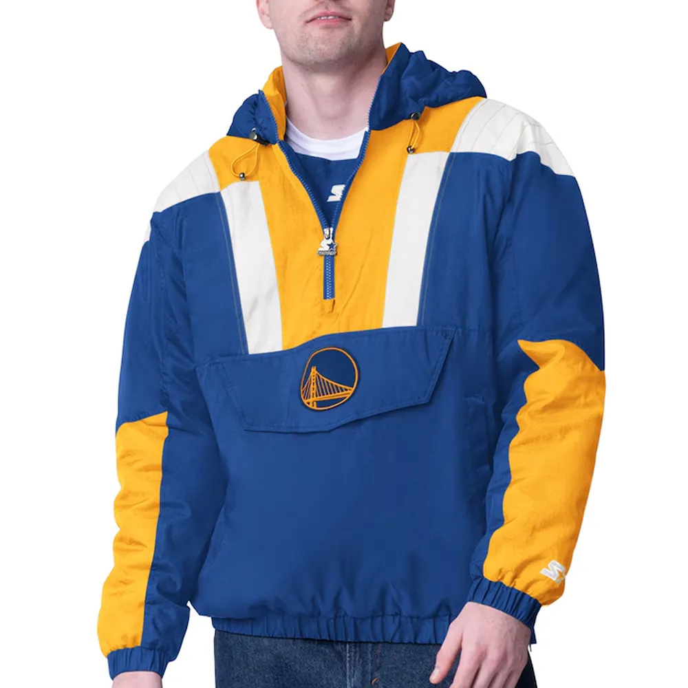Royal Gold Golden State Warriors Charger Half Zip Pullover Jacket