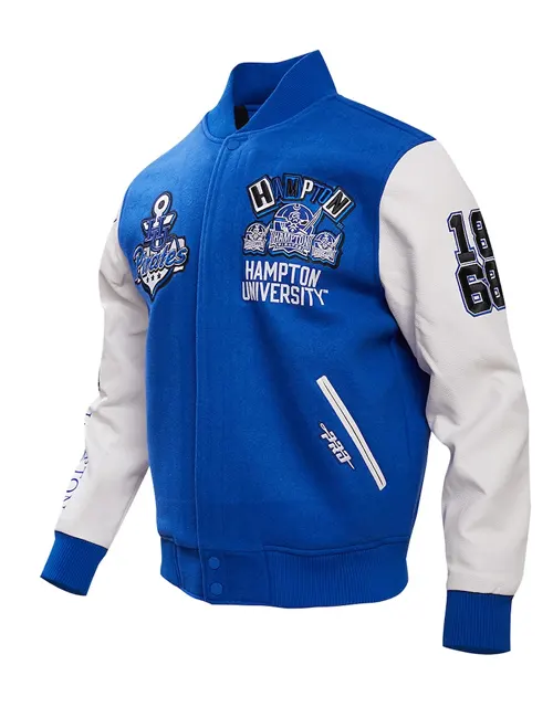 Royal Hampton Pirates Homecoming Blue Varsity Jacket For Sale