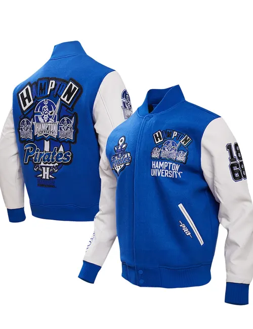 Royal Hampton Pirates Homecoming Blue Varsity Jacket