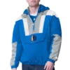 Royal Silver Dallas Mavericks Charger Half Zip Pullover Jacket