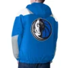 Royal Silver Dallas Mavericks Charger Half Zip Pullover Jacket Back