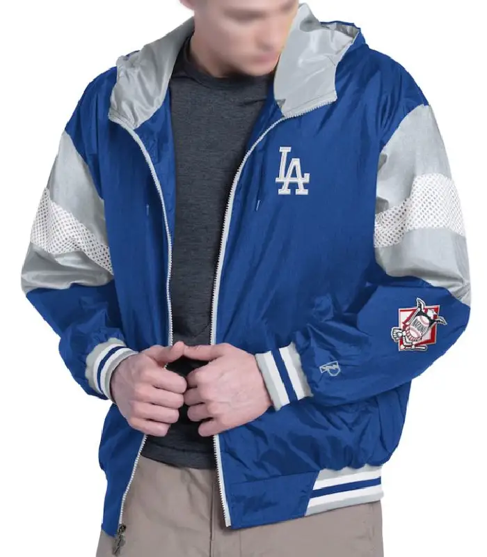 Royal Gray LA Dodgers Legacy Lightweight Hooded Jackt