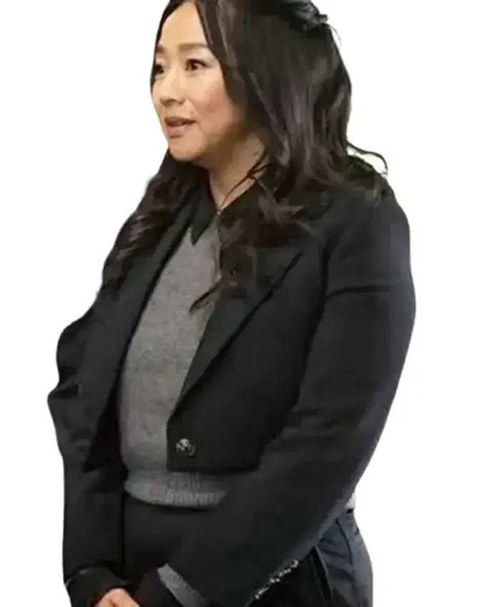 Ruby Laid Black Cropped Blazer
