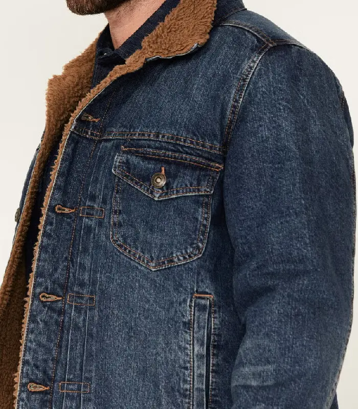 Rudy Ramos Marshals Sherpa Lined Denim Jacket For Sale