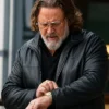 Russell Crowe The Get Out 2026 Black Leather Jacket
