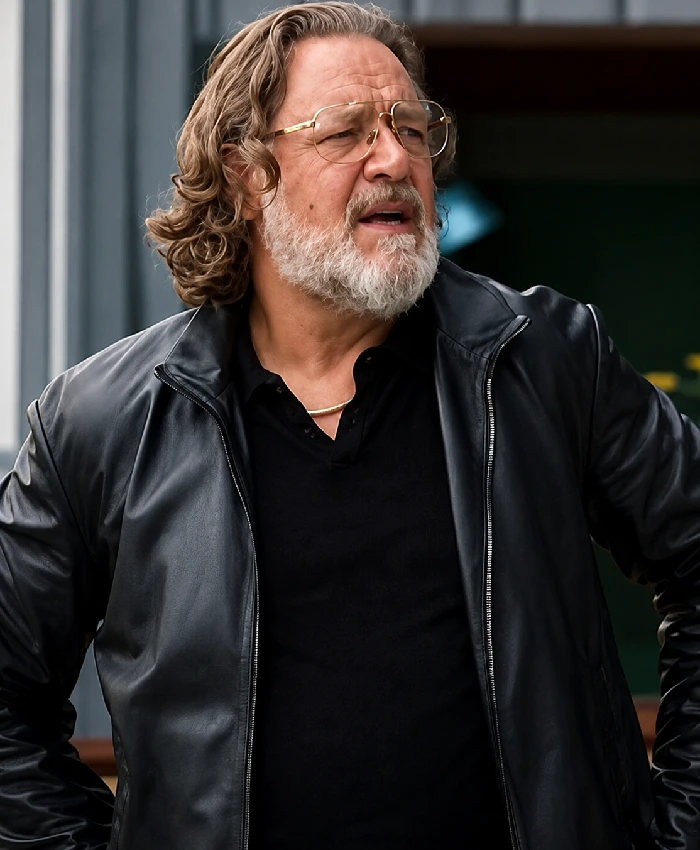 Russell Crowe The Get Out 2026 Leather Jacket