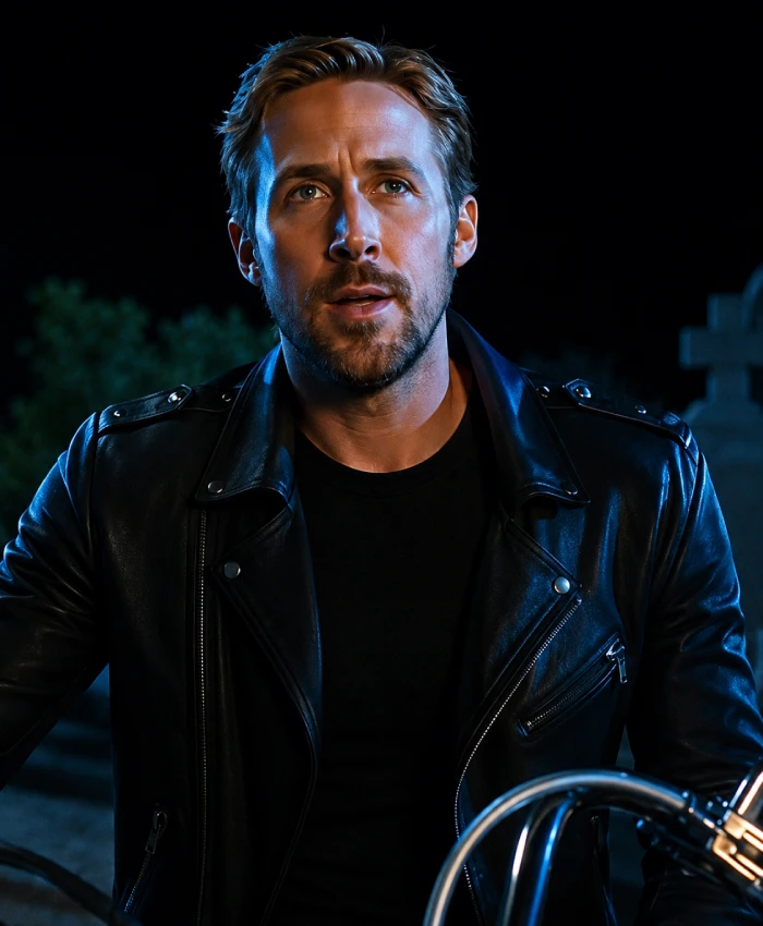 Ryan Gosling Ghost Rider Movie Black Biker Jacket