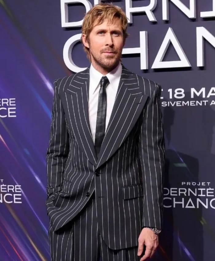 Project Hail Mary Photocall Ryan Gosling Pinstripe Blazer - Image 2