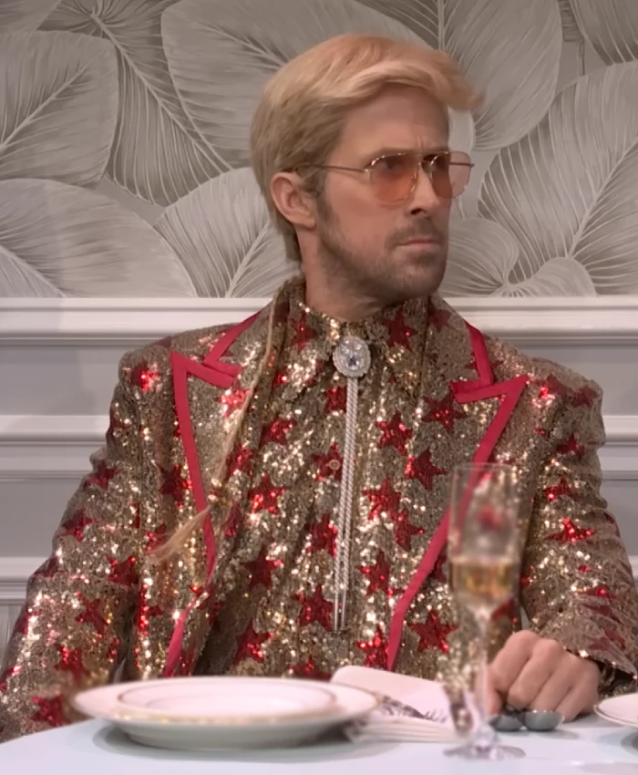 Ryan Gosling SNL S51 Gold Sequin Star Blazer - Image 3