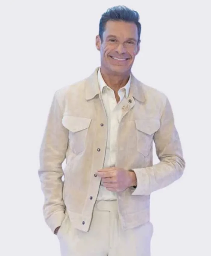 Ryan Seacrest American Idol Suede Jacket In Beige