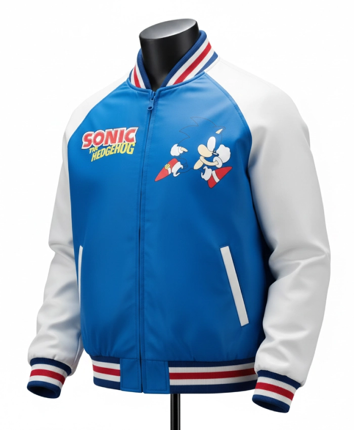 SEGA Sonic The Hedgehog Big Boys Varsity Bomber Jacket