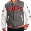 SF 49ers Challenger Grey Varsity Jacket