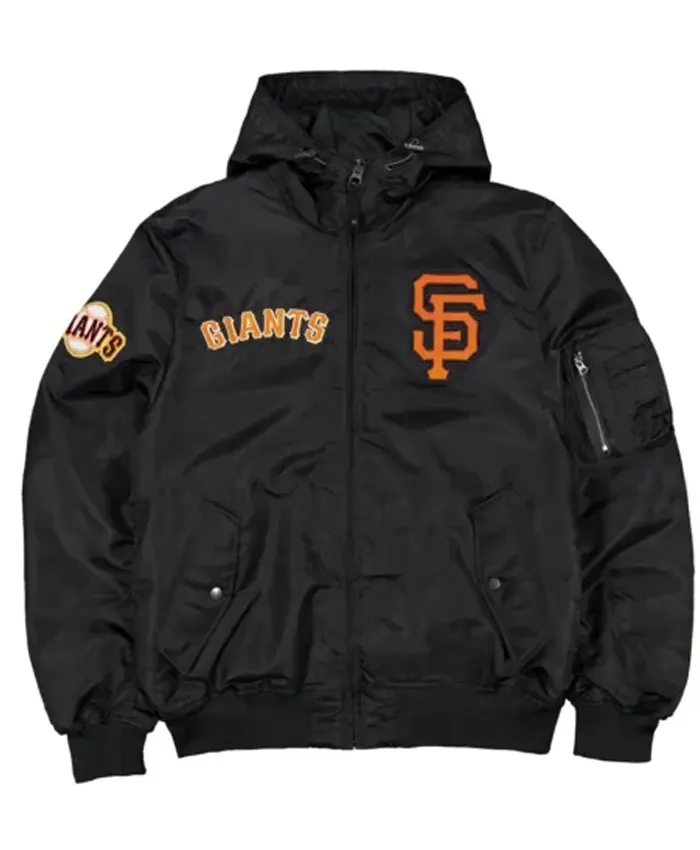 SF Giants Historic L 2B Hooded Bomber Jacket