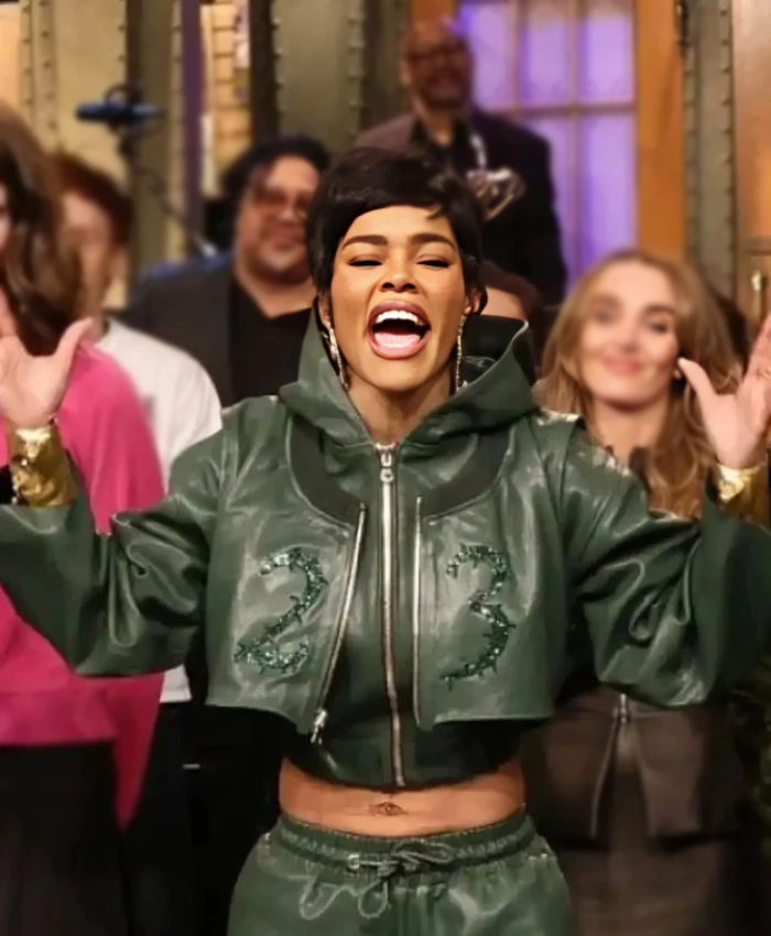 SNL S51 Teyana Taylor Green Cropped Jacket