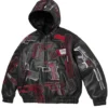 SS26 Supreme Guns Leather Hooded Jacket In Black