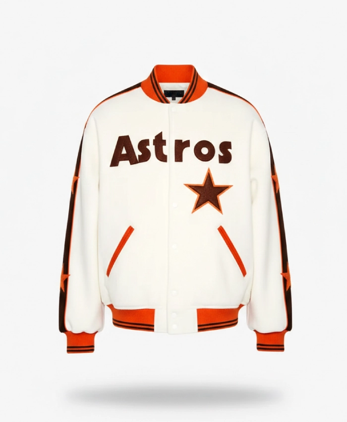 SS26 Supreme X Houston Astro Off White Wool Varsity Jacket
