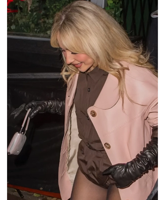 Sabrina Carpenter NYC 2025 Pink Coat Jacket