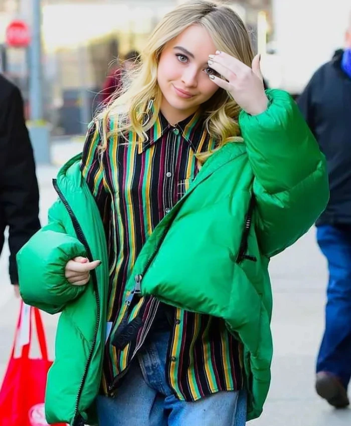 Sabrina Carpenter NYC Green Puffer Jacket