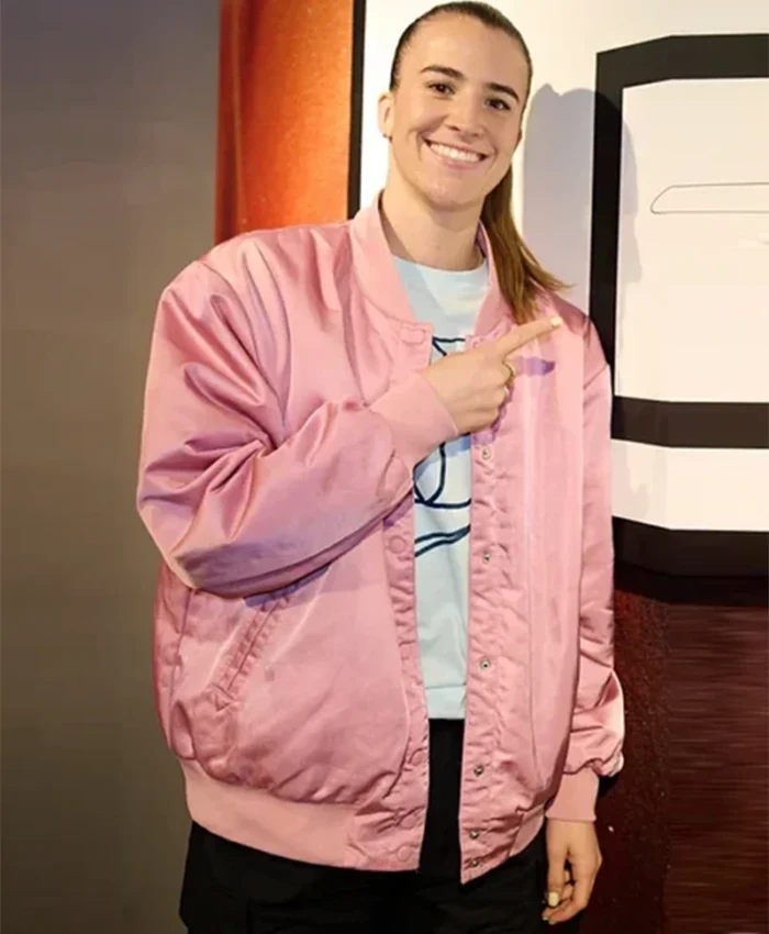 Sabrina Ionescu Pink Letterman Varsity Jacket