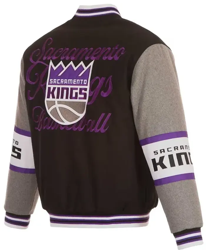 Sacramento Kings Black Gray Varsity Jacket