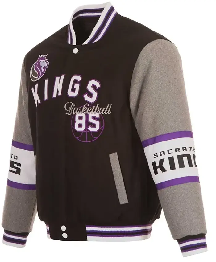 Sacramento Kings Black And Gray Varsity Jacket
