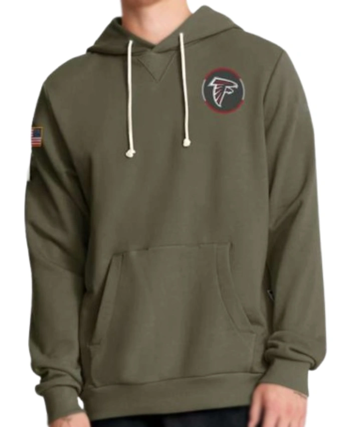 Salute To Service Atlanta Falcons 2025 Pullover Olive Hoodie