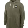 Salute To Service Green Bay Packers Olive 2025 Sideline Unisex Hoodie
