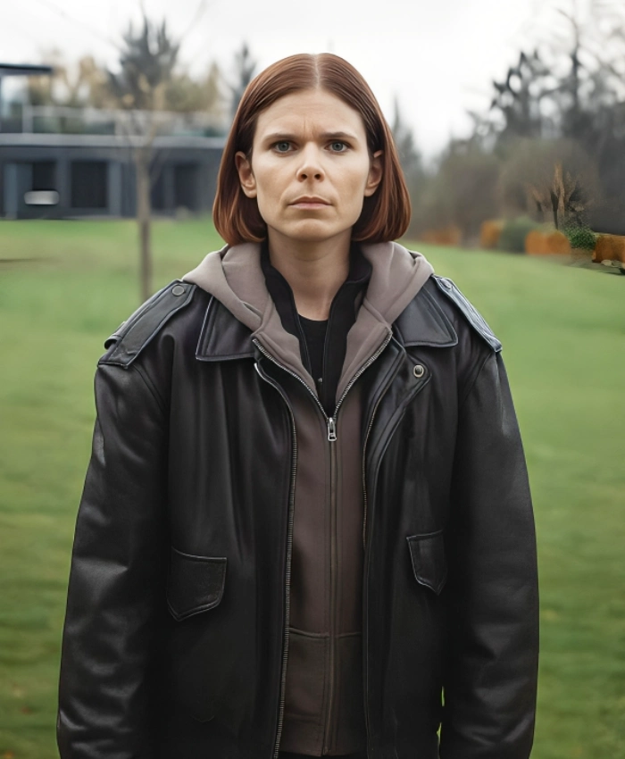 Sam Walker Film The Astronaut 2025 Kate Mara Black Leather Jacket