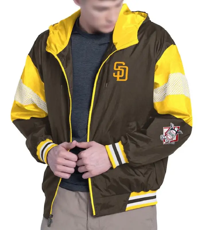 San Diego Padres Legacy Lightweight Brown And Gold Hooded Jacket For Sale