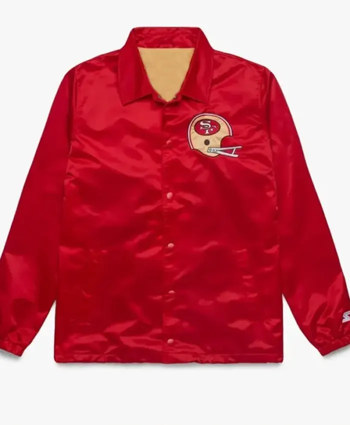 San Francisco 49ers Coach Red Satin Jacket