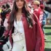 San Francisco 49ers Olivia Culpo Red Leather Jacket