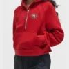 San Francisco 49ers Oversized Red Half Zip Hoodie