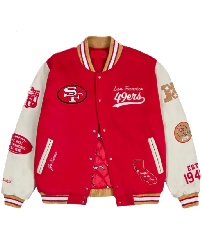 San Francisco 49ers x Golf Wang Red Letterman Varsity Jacket
