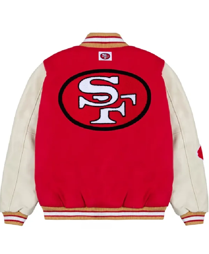 San Francisco 49ers x Golf Wang Red Letterman Varsity Jacket - Image 2