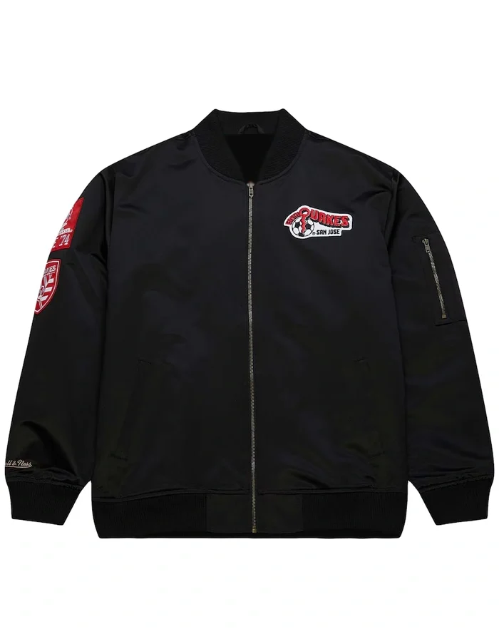 San Jose Earthquakes Black Bomber Zipper Jacket