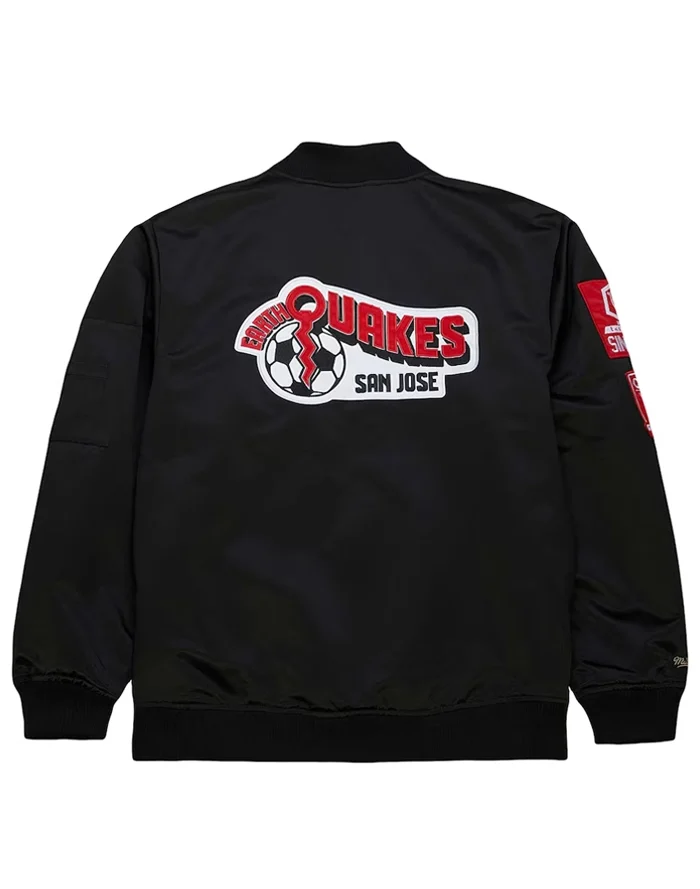 Alternative view of San Jose Earthquakes Black Bomber Zipper Jacket
