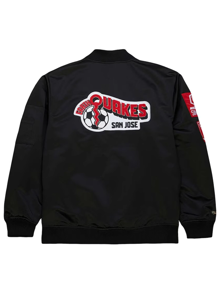 San Jose Earthquakes Black Bomber Zipper Jacket - Image 2