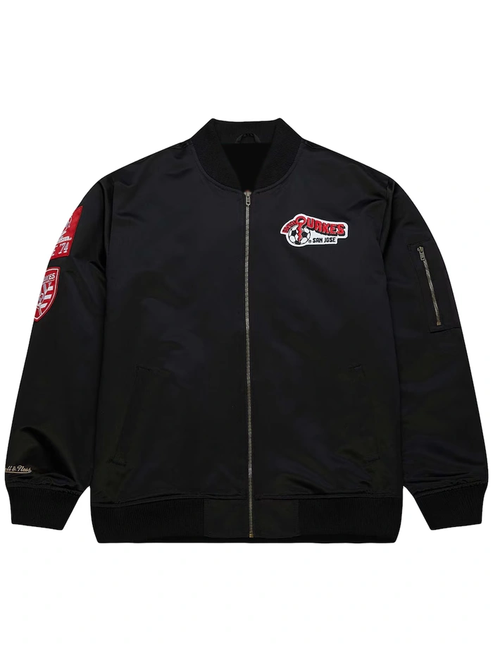 San Jose Earthquakes Black Bomber Zipper Jacket