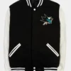 San Jose Sharks Black And White Wool Varsity Jacket