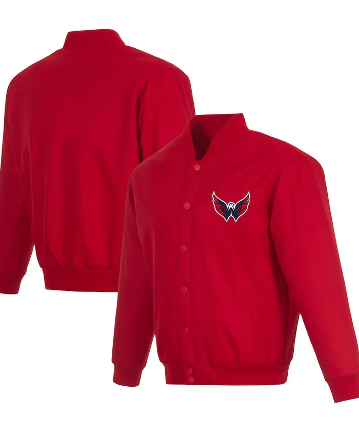 San Jose Sharks NHL Red Full Snap Bomber Jacket
