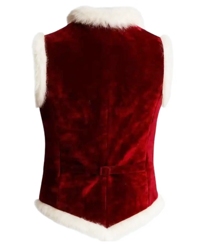 Santa Claus Red Velvet Shearling Vest