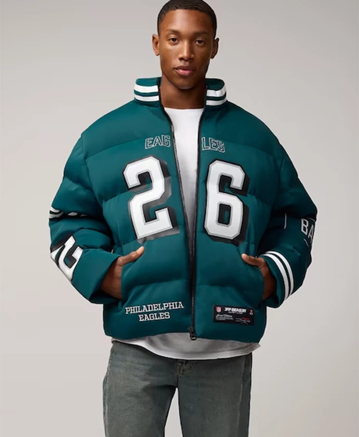Saquon Barkley Philadelphia Eagles Off Season Player Puffer Jacket - Image 3