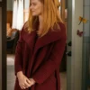 Sarah Rafferty My Life With The Walter Boys S2 Burgundy Coat