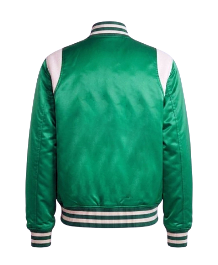 Satin Green Letterman Varsity Jacket