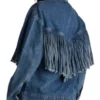 Saturday Night Live S51 Jane Wickline Fringe Oversized Denim Jacket